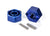 TRAXXAS Wheel Hubs, hex (Blue-anodised, lightweight aluminium) (2 pcs) / axle pins (4 pcs)