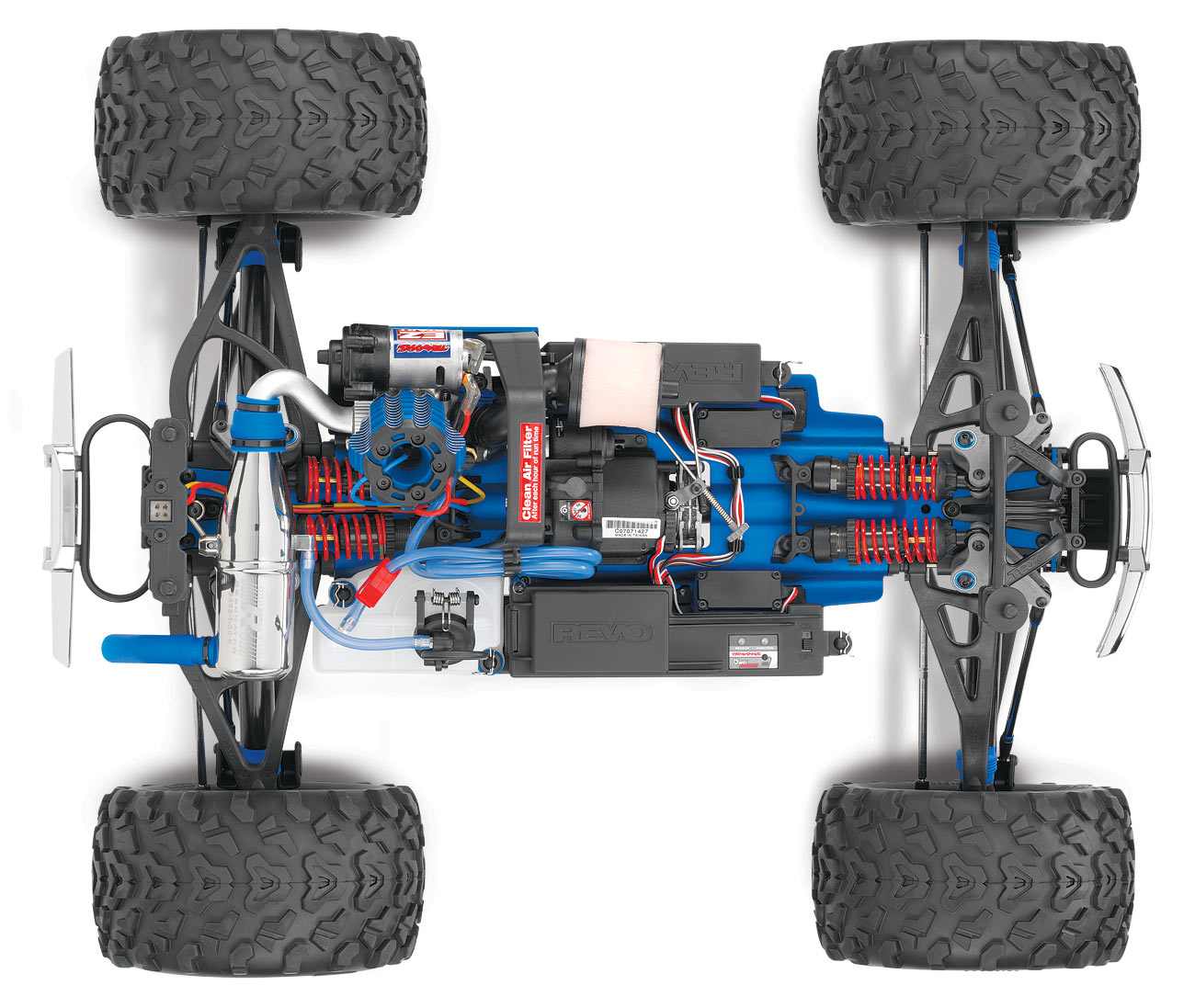 TRAXXAS Blue Revo 3.3 1:10 4WD RTR Nitro Monster Truck (+ TQi 3-ch wireless, TSM, TRX3.3, DC charger)