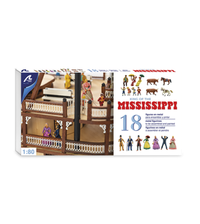 SET OF 18 METAL FIGURINES AND ANIMALS FOR MISSISSIPPI