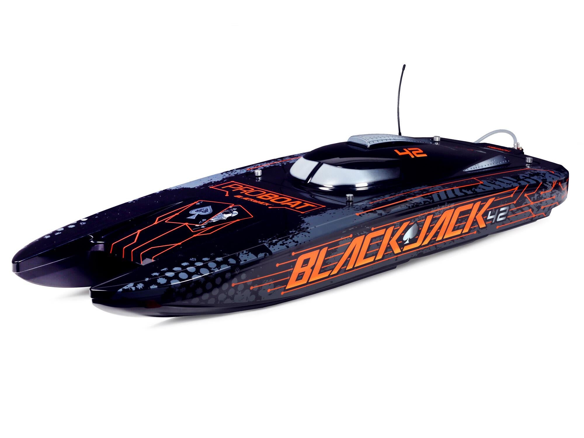 Blackjack 42" 8S Brushless Catamaran RTR: Black/Orange