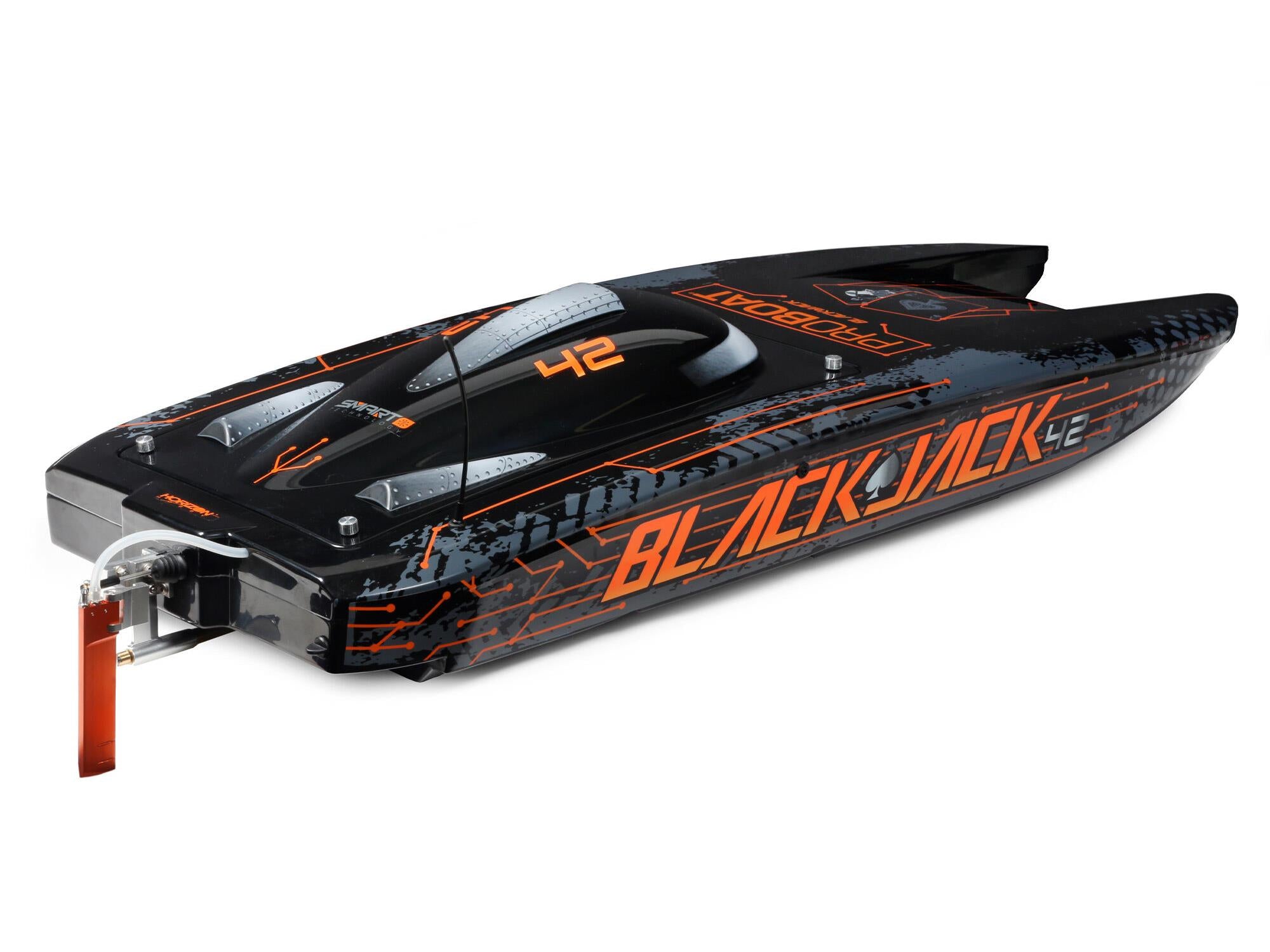 Blackjack 42" 8S Brushless Catamaran RTR: Black/Orange