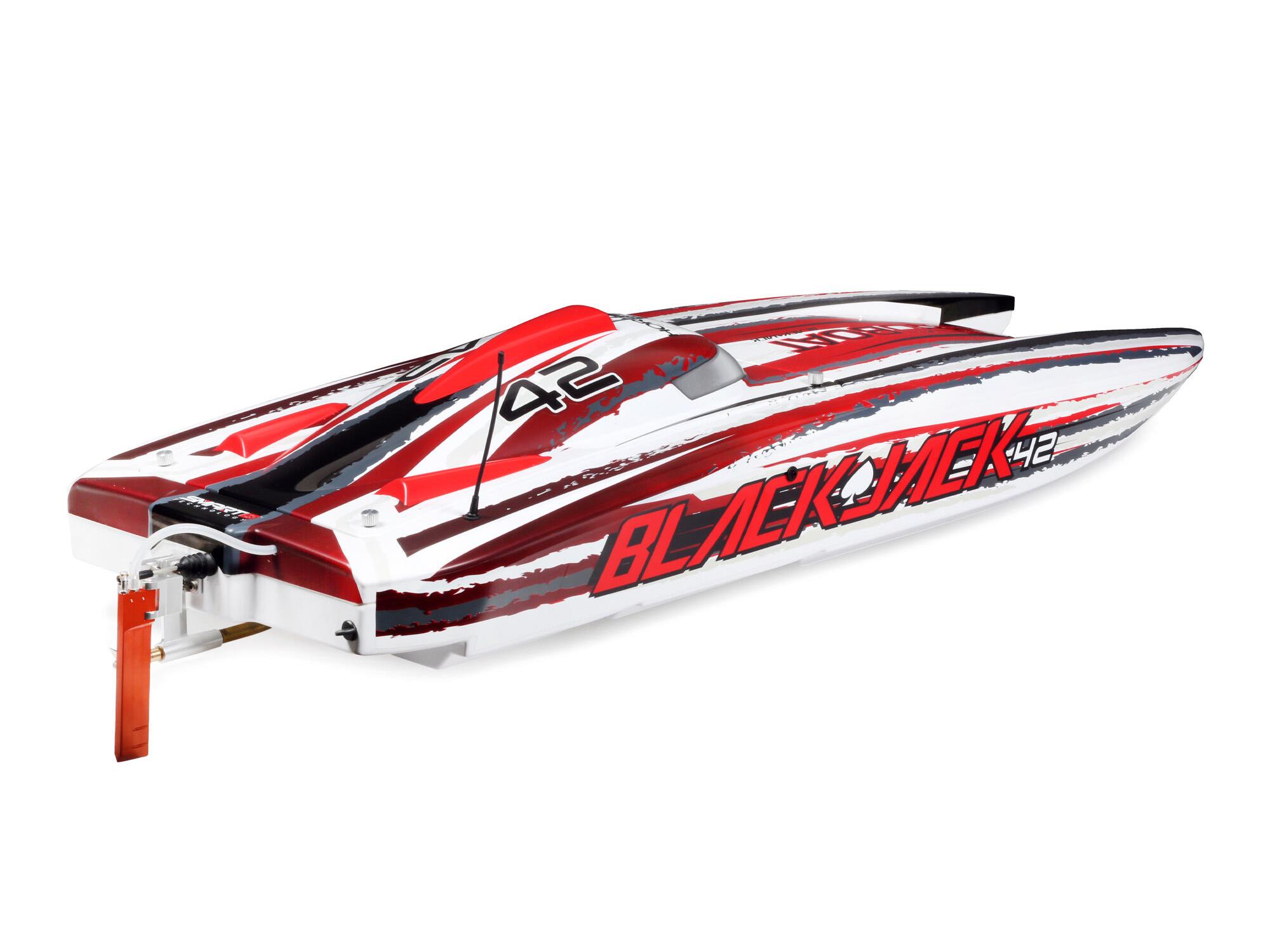 PROBOAT Blackjack 42" 8S Brushless Catamaran RTR: White/Red