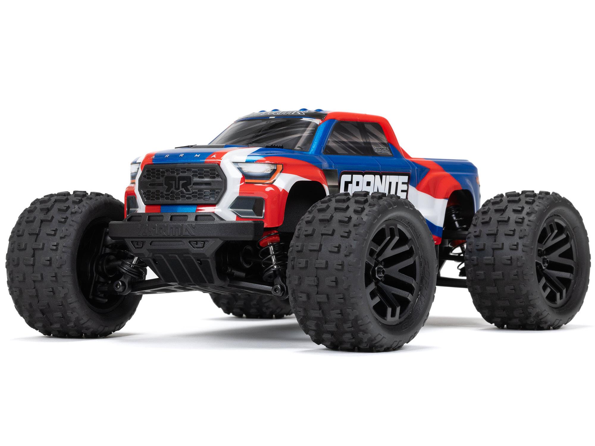 Granite GROM 4wd MT 1/18 RTR Mega w/Lipo Batt/USB Chg Bl/Red