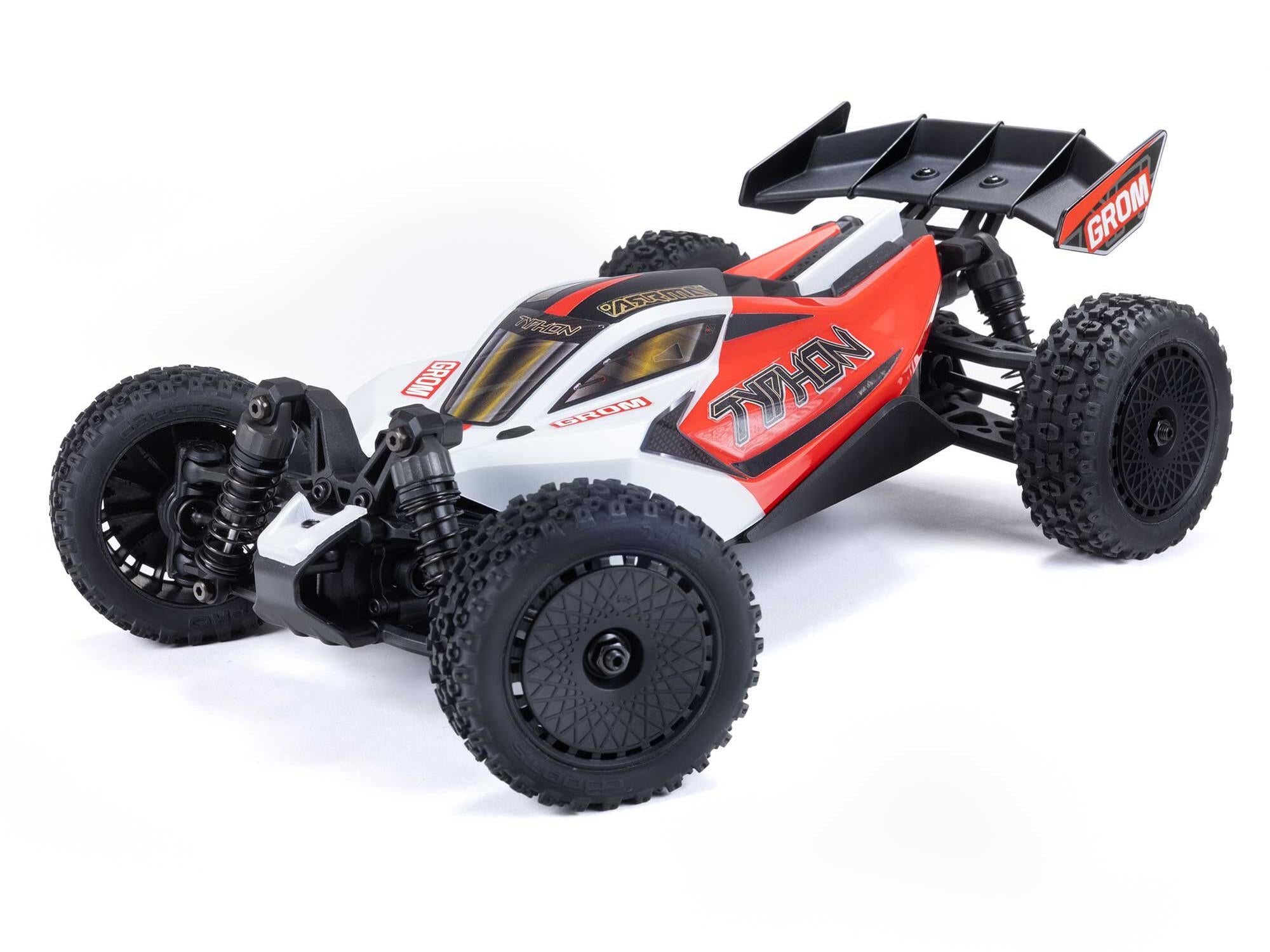 ARRMA 1/18 Typhon GROM 4wd Smart RTR w/Lipo Batt/USB Chg Red/White (PRE-ORDER DUE IN APRIL)