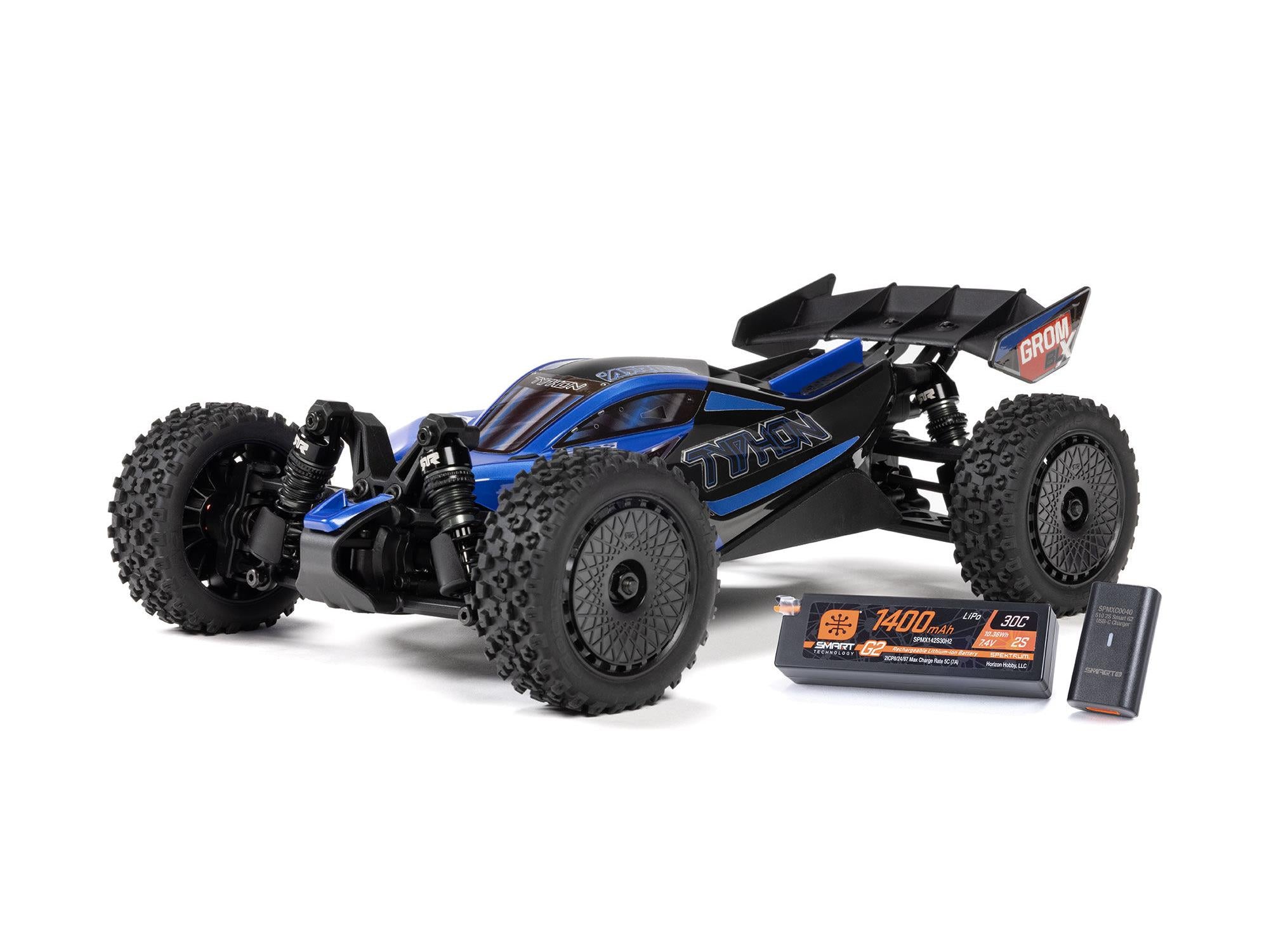 1/18 TYPHON GROM 223S BLX 4X4 with Batt/Charger Blue