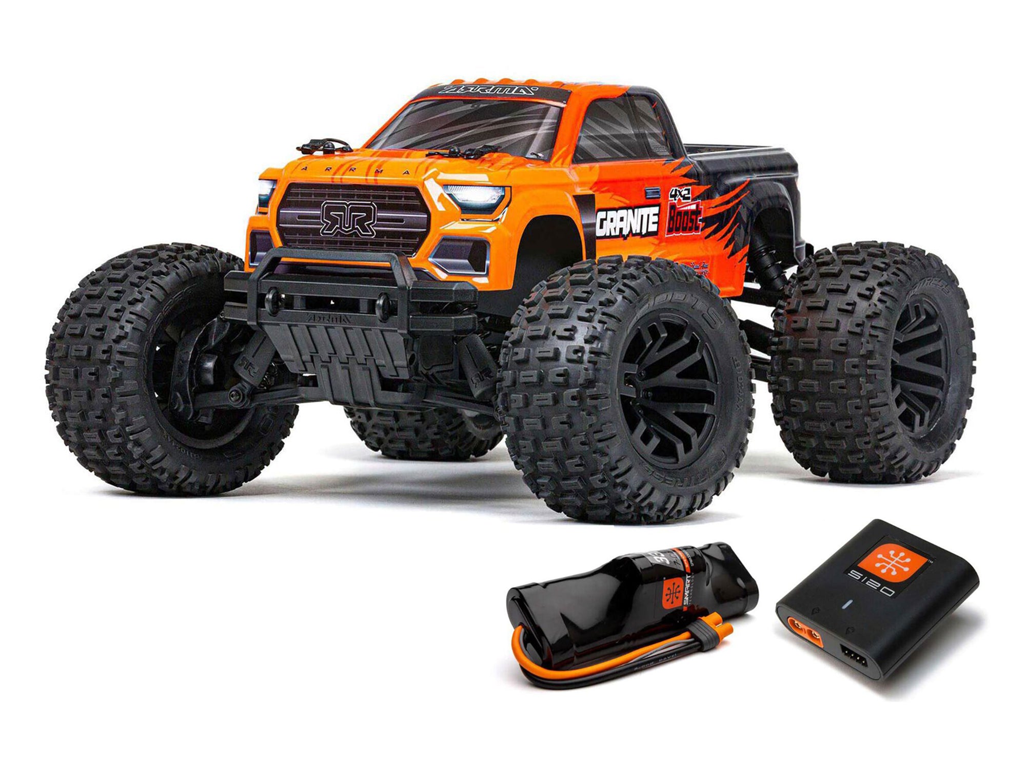 1/10 GRANITE BOOST MEGA 550 4X2 MT RTR with Batt/Chg Orange