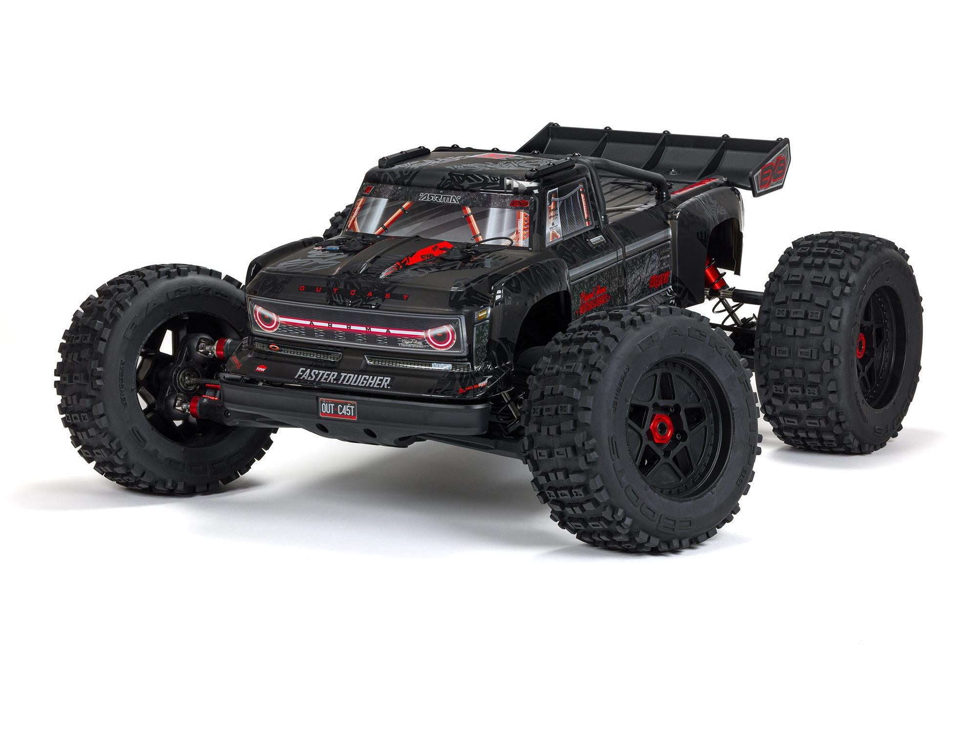 ARRMA 1/5 OUTCAST 4X4 8S BLX EXB Brushless Stunt Truck RTR, Black