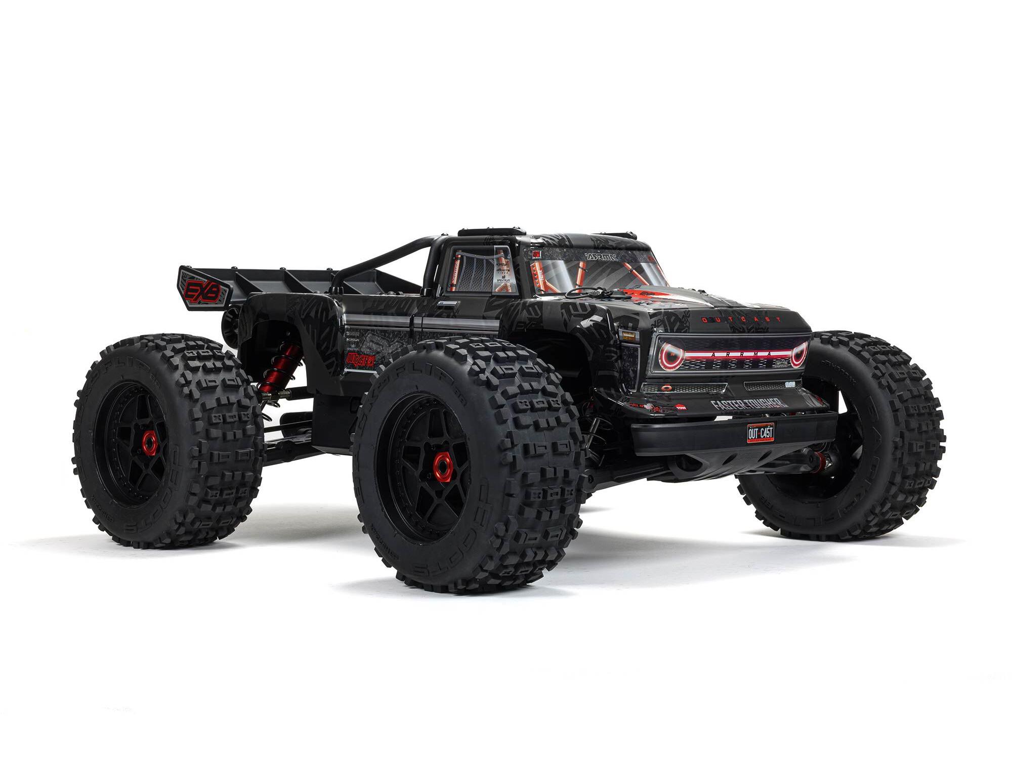 ARRMA 1/5 OUTCAST 4X4 8S BLX EXB Brushless Stunt Truck RTR, Black