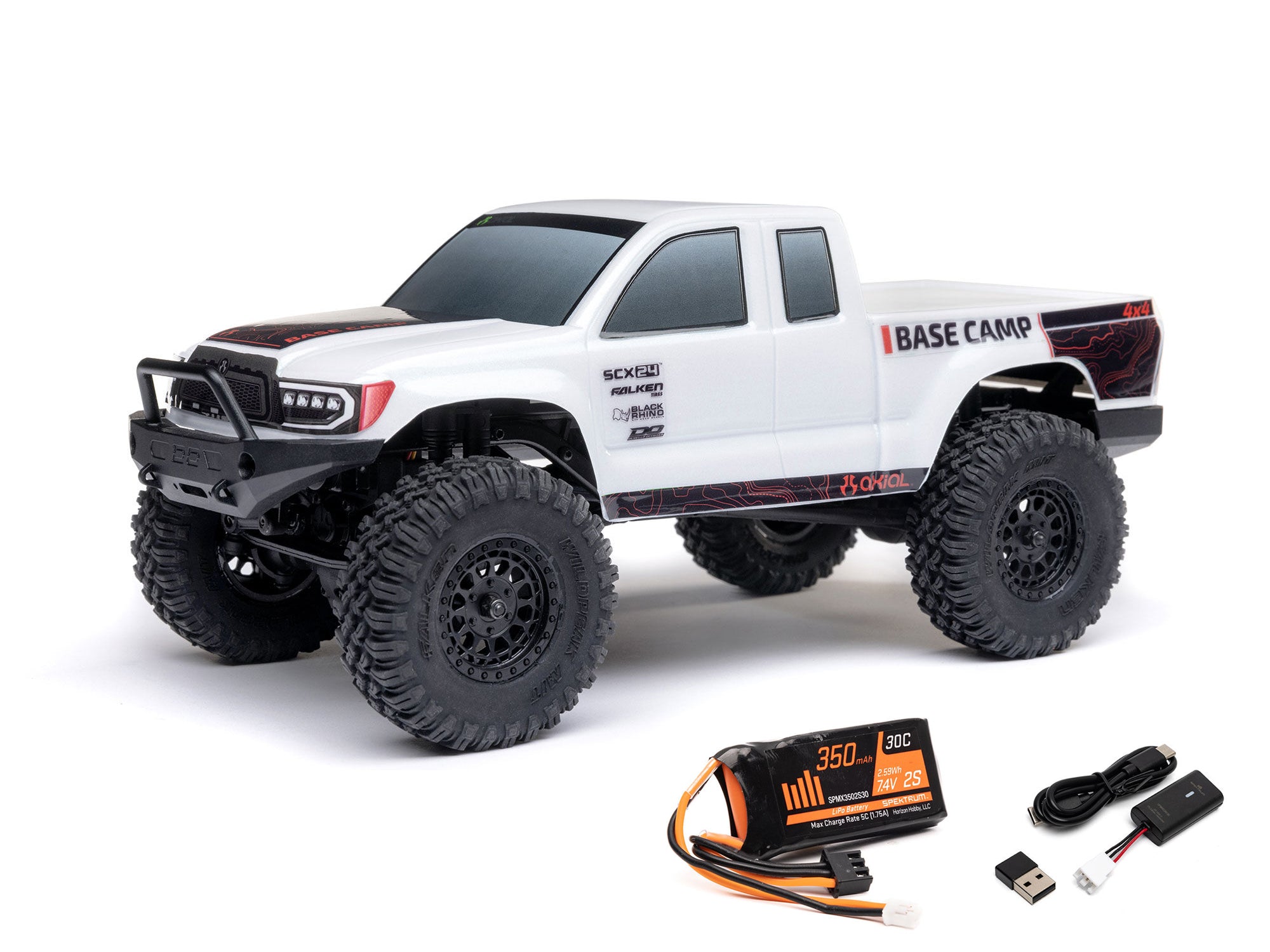 1/24 SCX24 Base Camp 4WD Rock Crawler RTR White