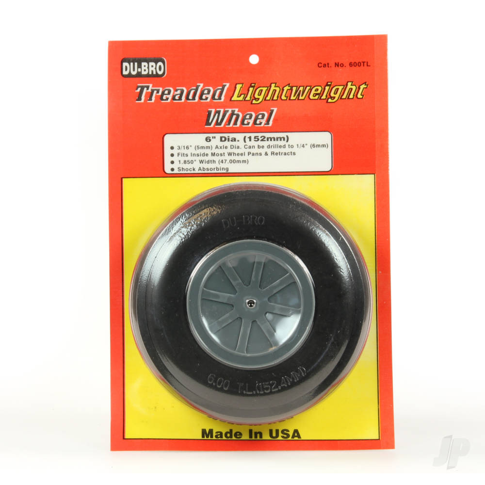 6in diameter Treadeded Lightweight Wheel (1 per card)