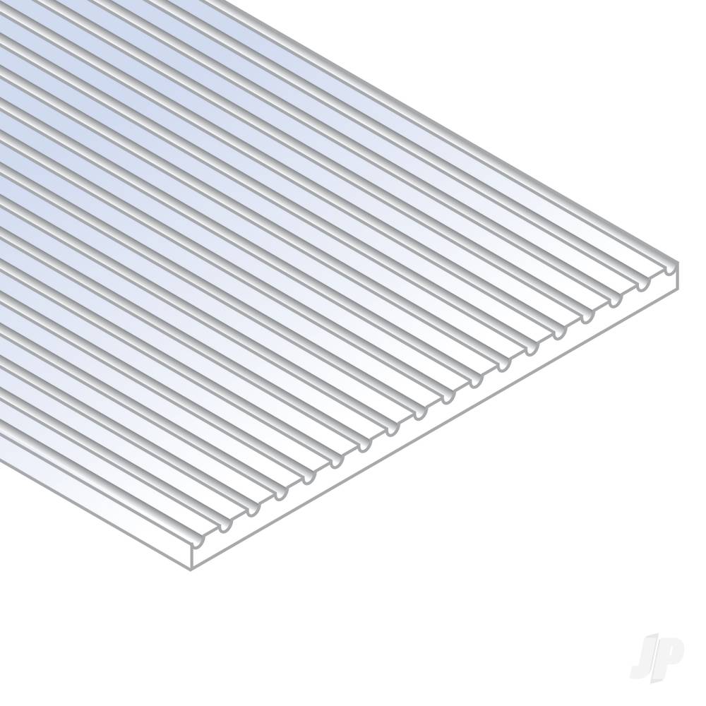 12x24in (30x60cm) S Scale Passenger Car Siding Sheet .030in (0.75mm) Thick .035in Spacing (1 Sheet per pack)