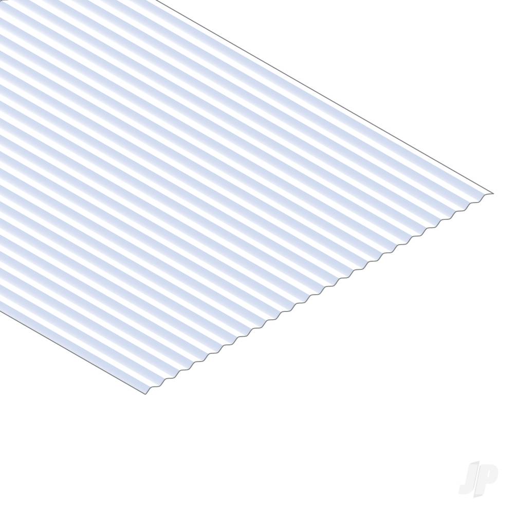 12x24in (30x60cm) Corrugated Metal Siding Sheet .040in (1.0mm) Thick .060in Groove Spacing (1 sheet per pack)