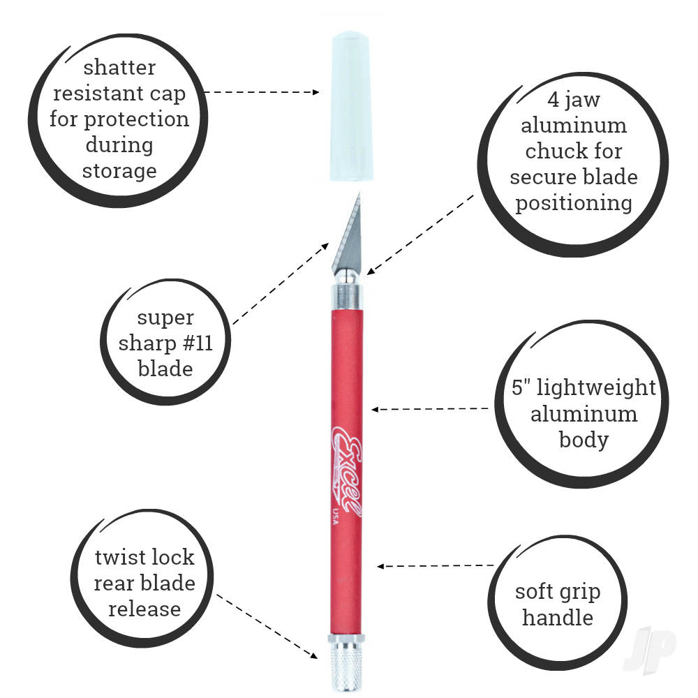 K18 Grip-On Knife with Safety Cap (#11 Blade), Red (Carded)