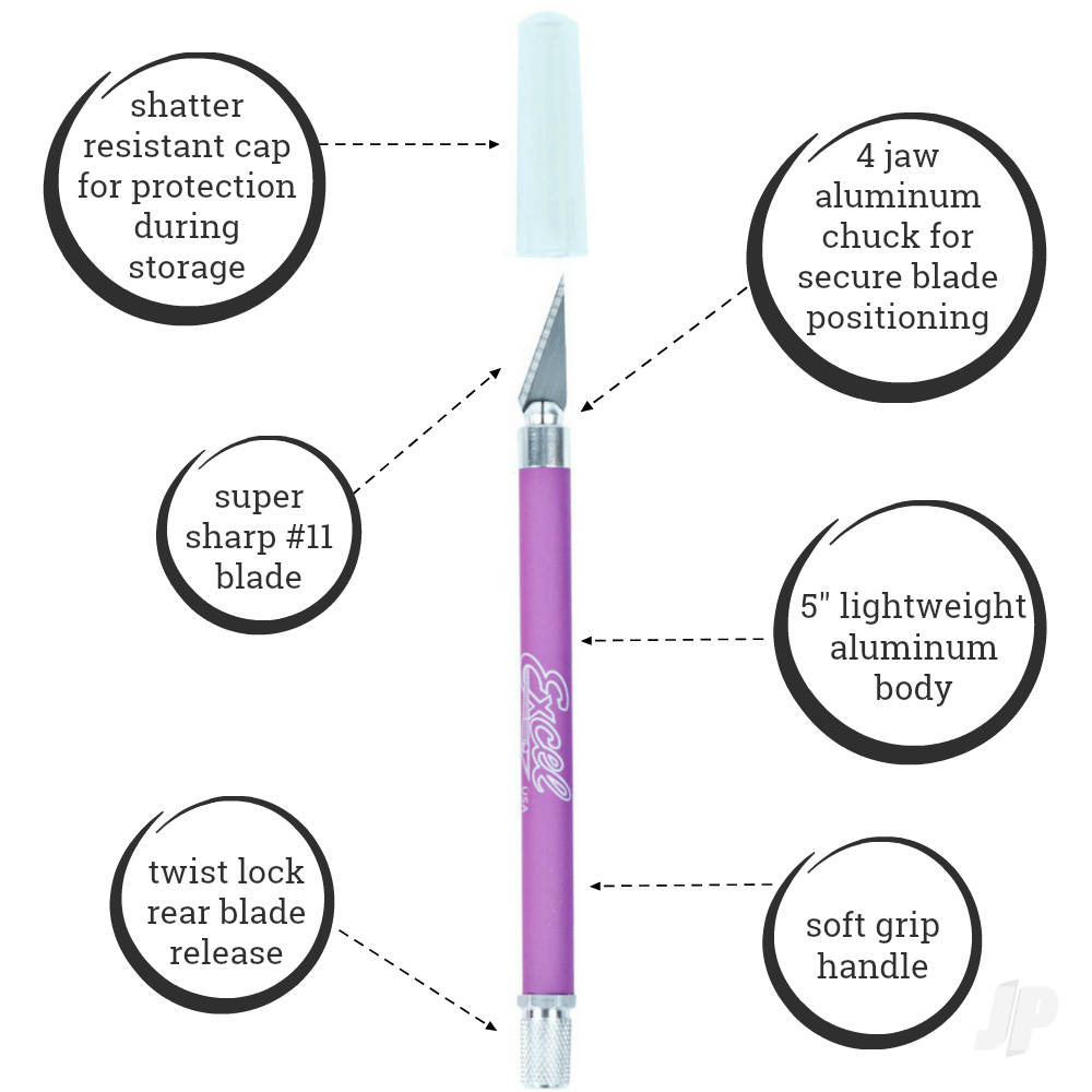 K18 Grip-On Knife with Safety Cap (#11 Blade), Purple (Carded)