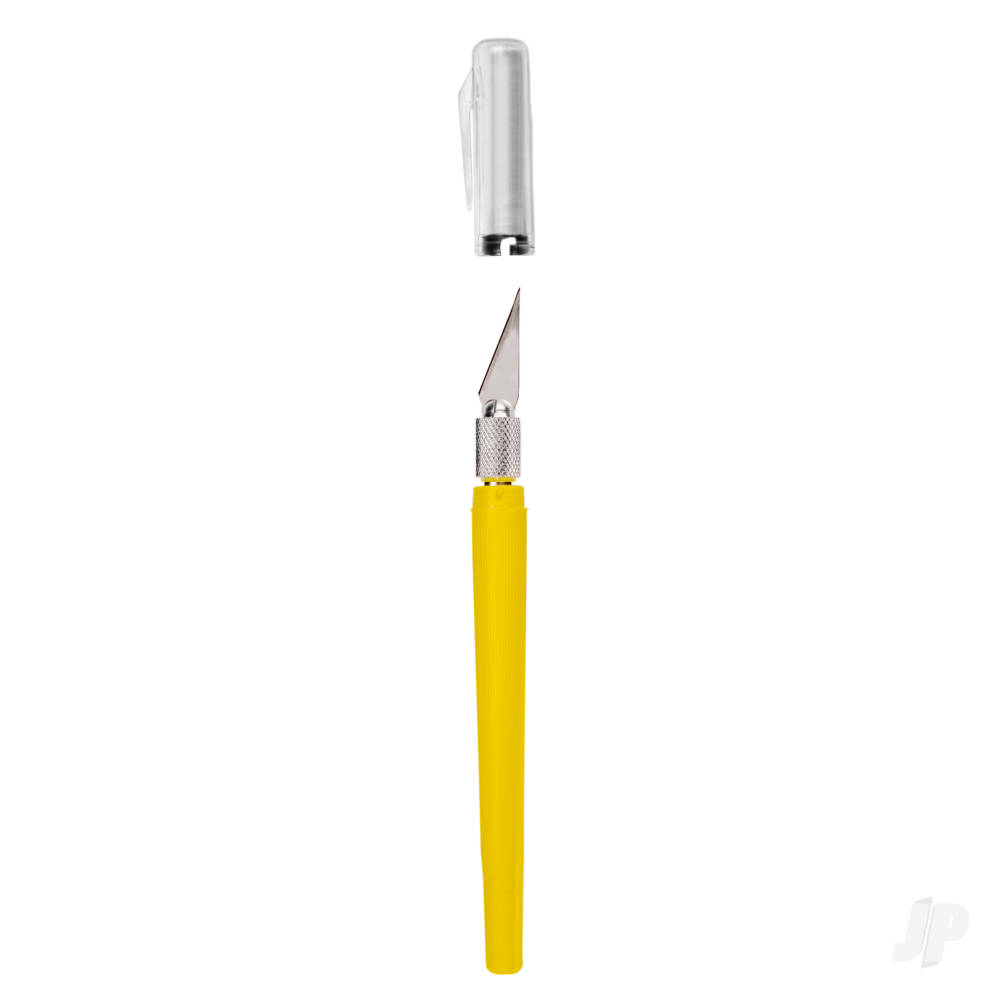 K40 Pocket Clip-on Knife with Twist-off Cap, Yellow (Carded)