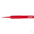 Straight Point Fine Point Tweezers, Red (Carded)