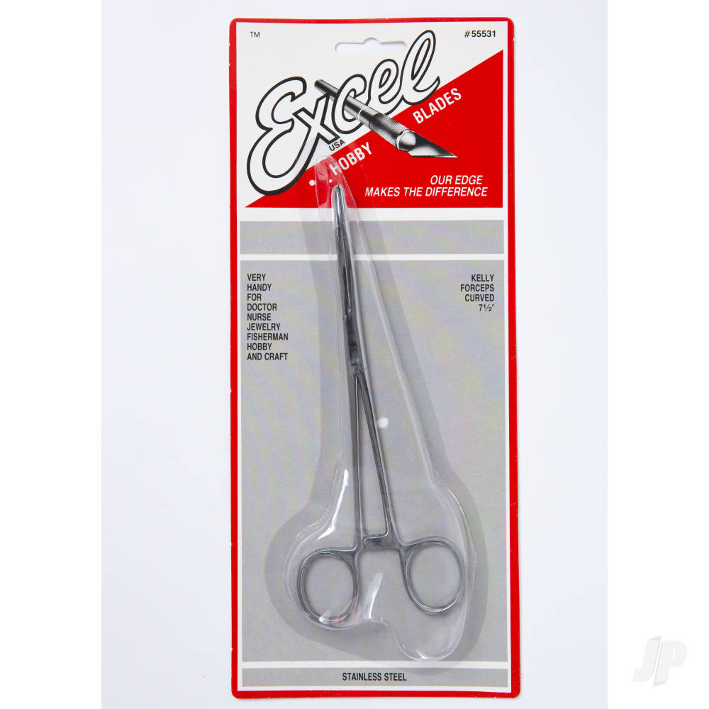 7.5in Curved Nose Stainless Steel Hemostats (Carded)