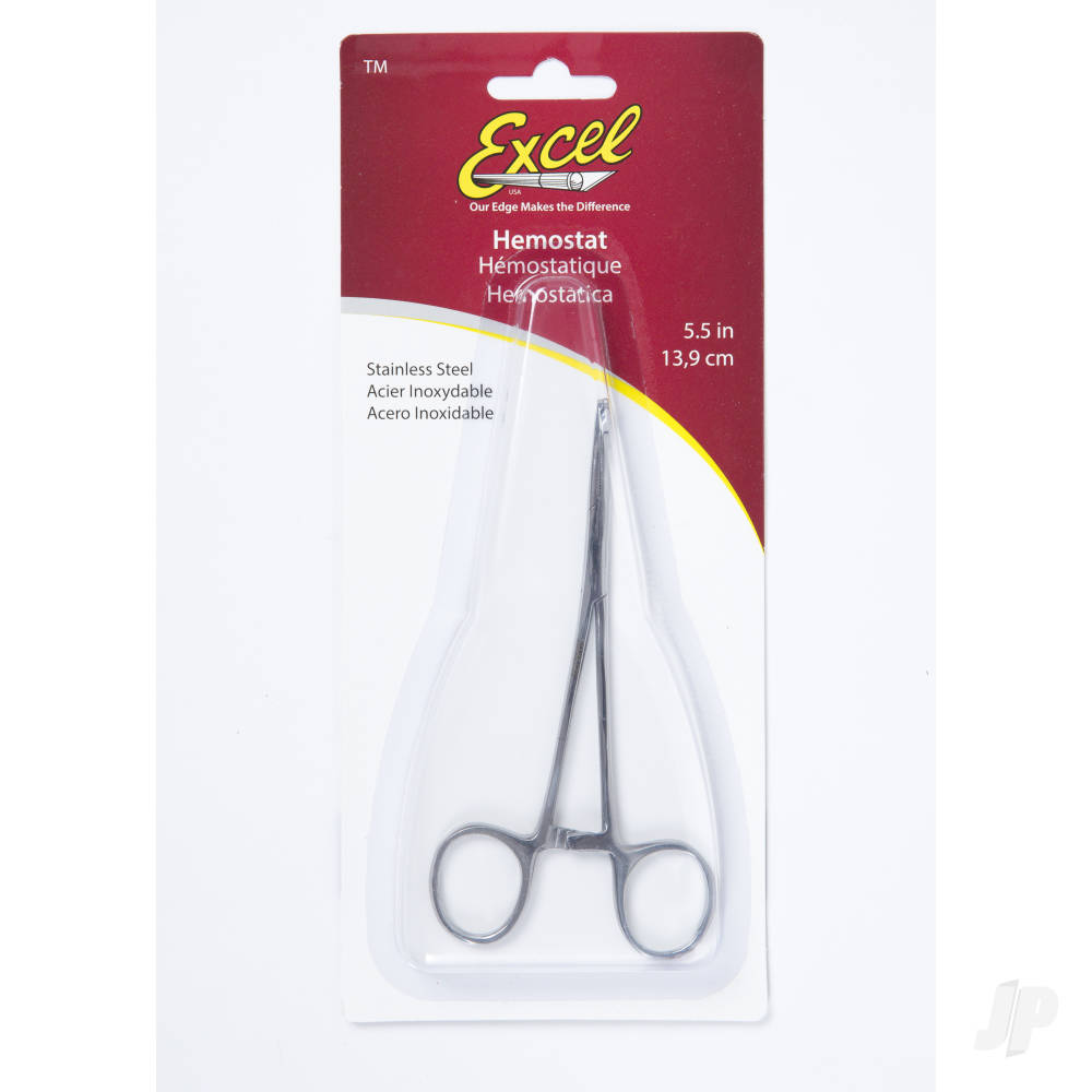 5in Straight Nose Stainless Steel Hemostats (Carded)