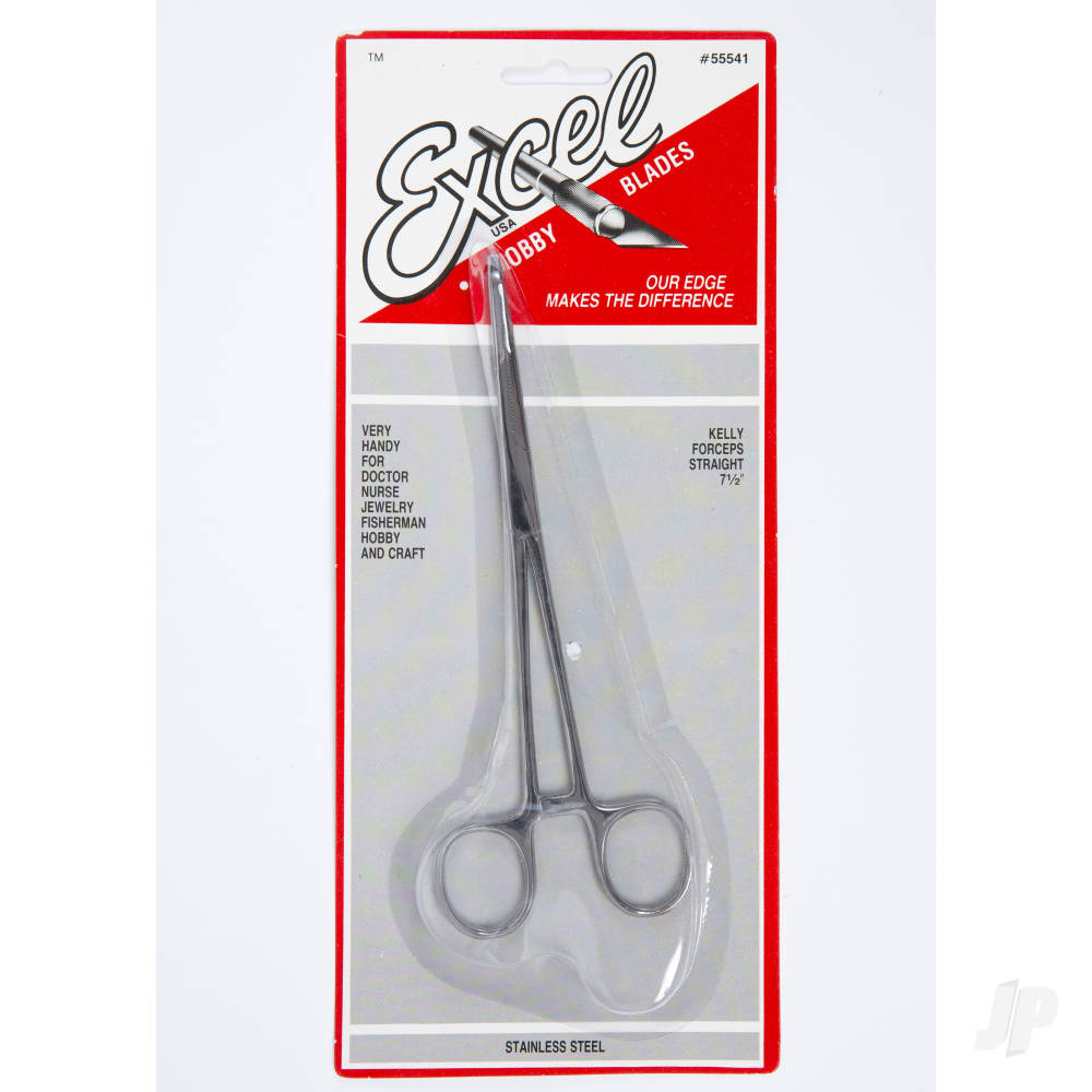 7.5in Straight Nose Stainless Steel Hemostats (Carded)