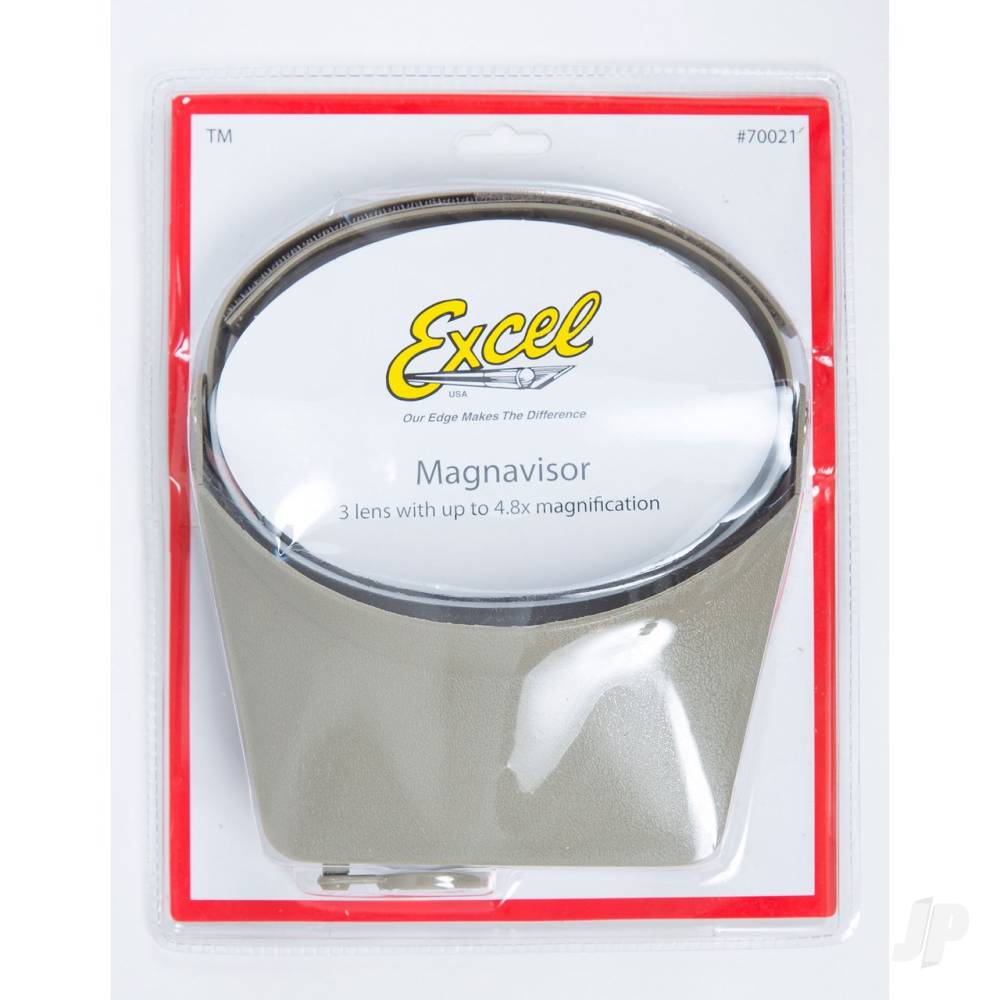 Excel Blades MagniVisor Deluxe Head-Worn Magnifier with 4 Different Lenses , Grey (Boxed)