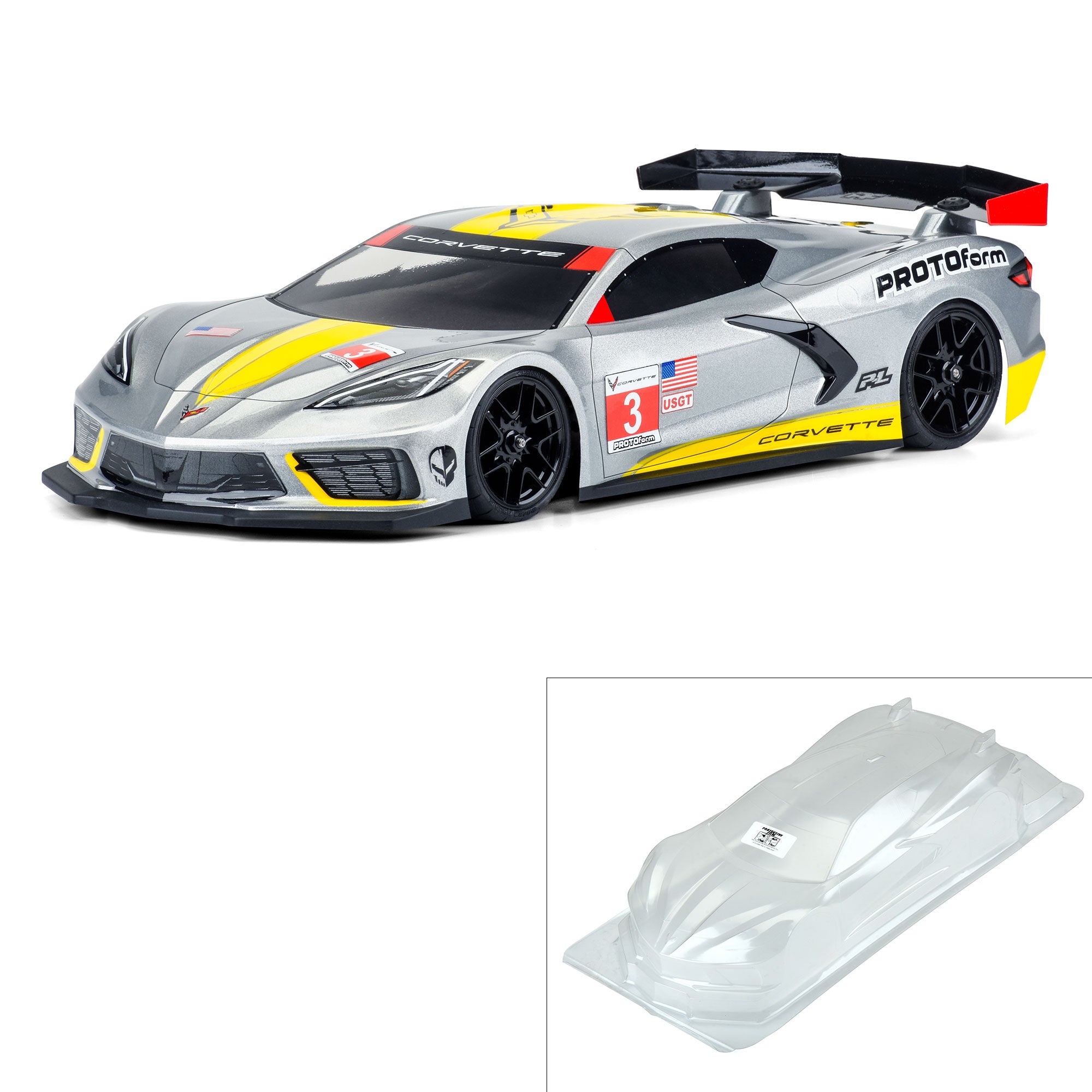 1/10 Chevrolet Corvette C8 Clear Body: 190mm Touring Car