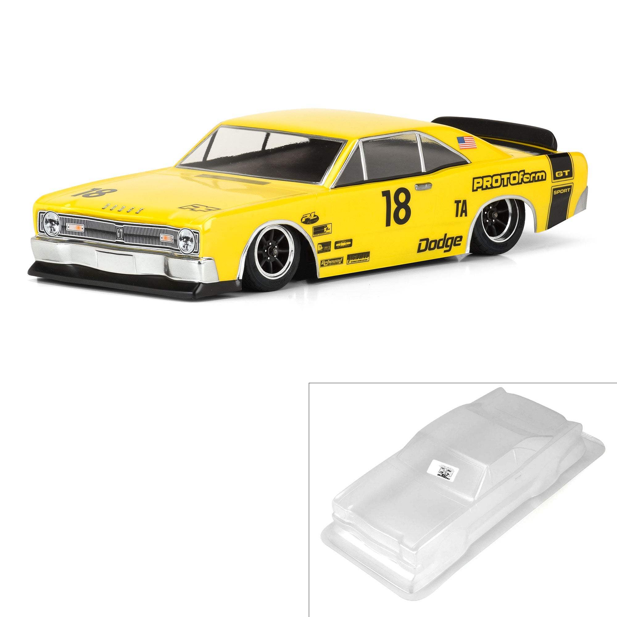 1/10 1967 Dodge Dart Clear Body: Vintage Trans-Am