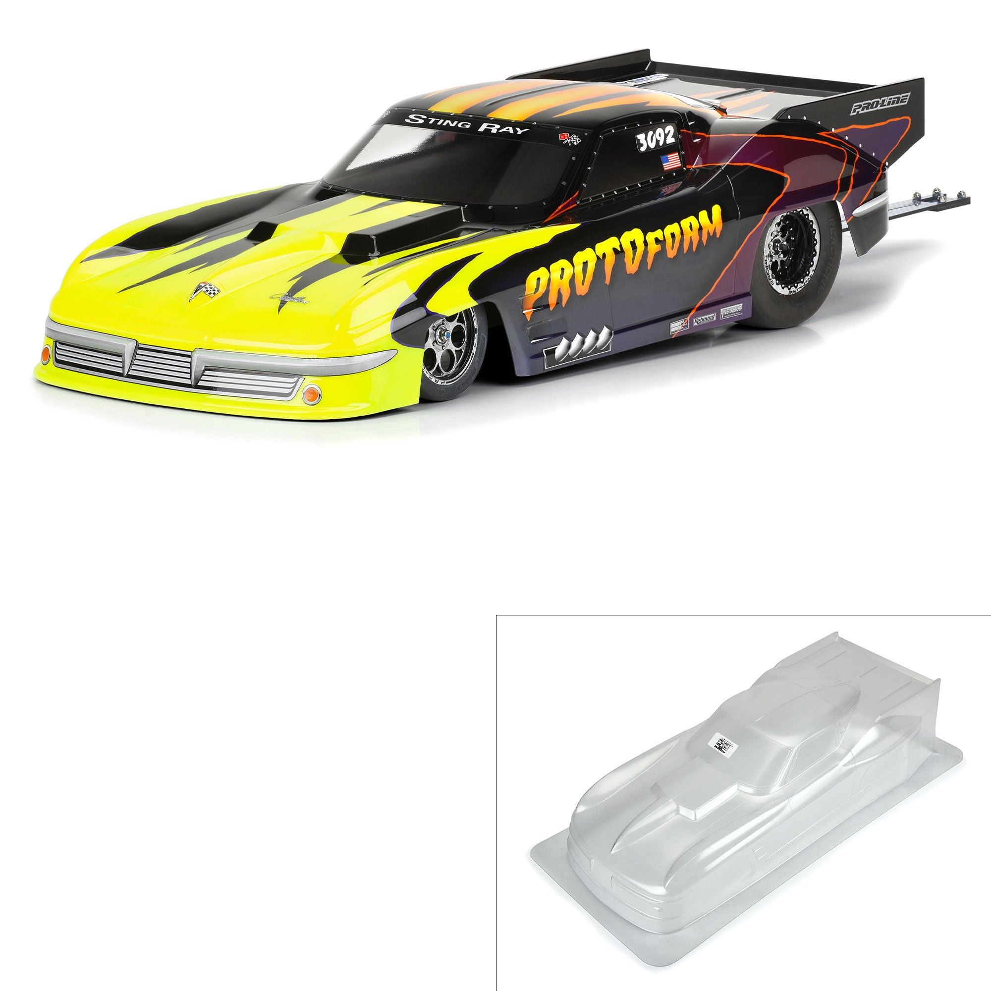 1/10 1963 Chevrolet Corvette Stingray Pro Mod Clear Body: Dr