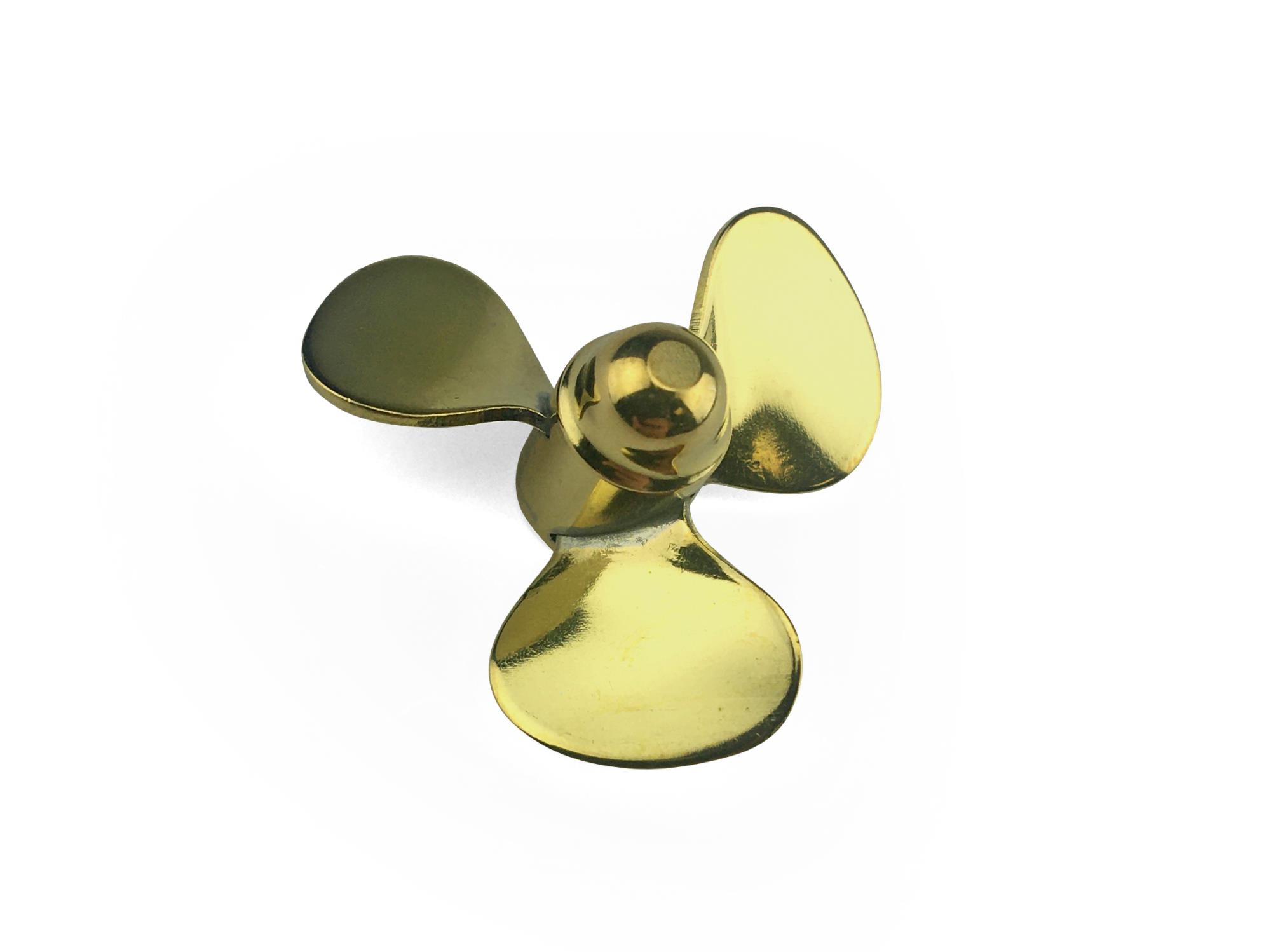 Brass Propeller (Classic), 3 Blade, 30mm, M4, RH