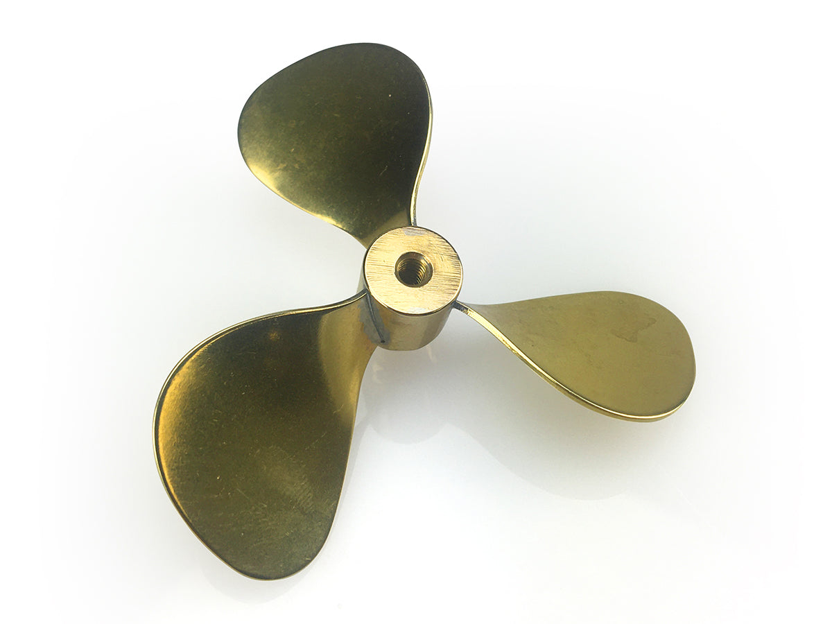 Brass Propeller (Classic), 3 Blade, 60mm, M4, LH