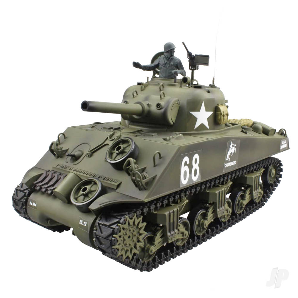 1:16 U.S. Medium Tank M4A3 Sherman with Infrared Battle System (2.4Ghz + Shooter + Smoke + Sound + Metal Gearbox)