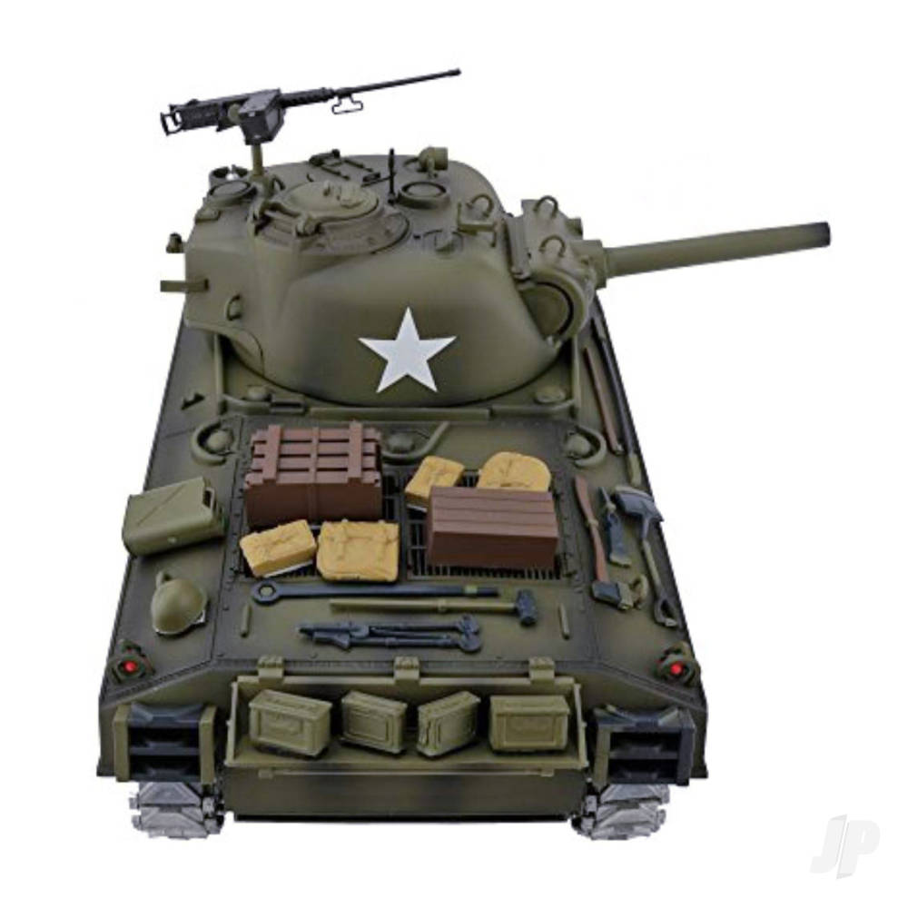 1:16 U.S. Medium Tank M4A3 Sherman with Infrared Battle System (2.4Ghz + Shooter + Smoke + Sound + Metal Gearbox + Metal Tracks / Sprocket / Idler)