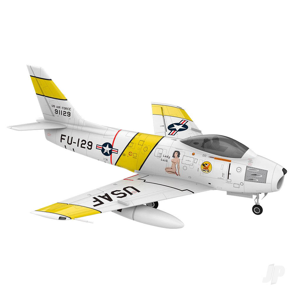 F-86 120mm EDF Foam Jet, Yellow Ribbon (PNP 12S)