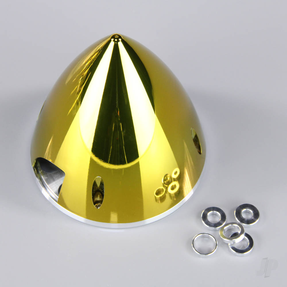 82mm Chrome Yellow Spinner (with Aluminium Back Plate)