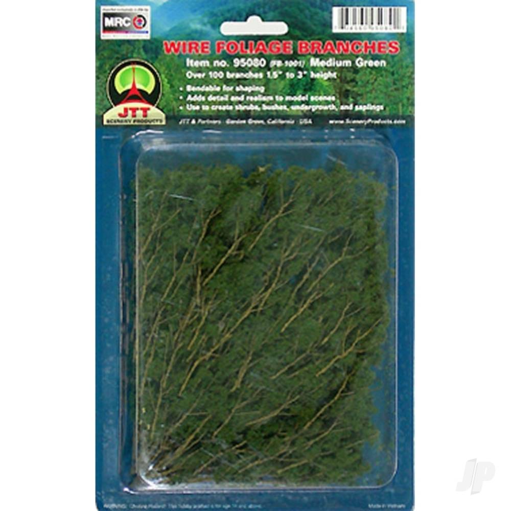 Medium Green Foliage Branches, 1.5in to 3in, (60 per pack)