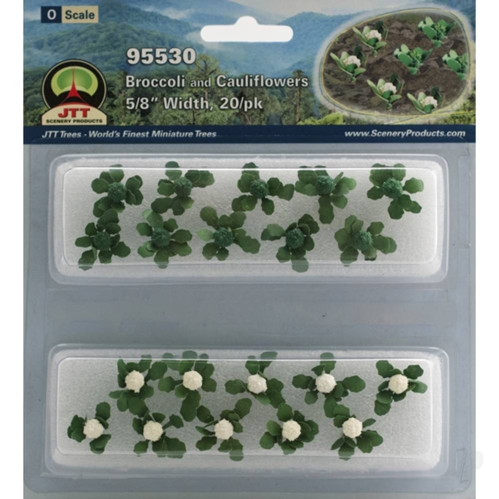 Broccoli &amp; Cauliflower, 5/8in width, O-Scale, (20 per pack)