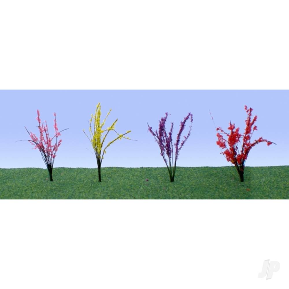 Flower Bushes Assorted, 1/2in to 3/4in, HO-Scale, (40 pack)