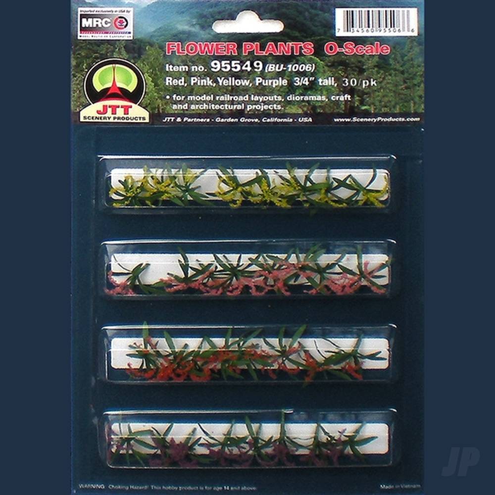 Flower Plants Assorted, 3/4in, O-Scale, (30 pack)