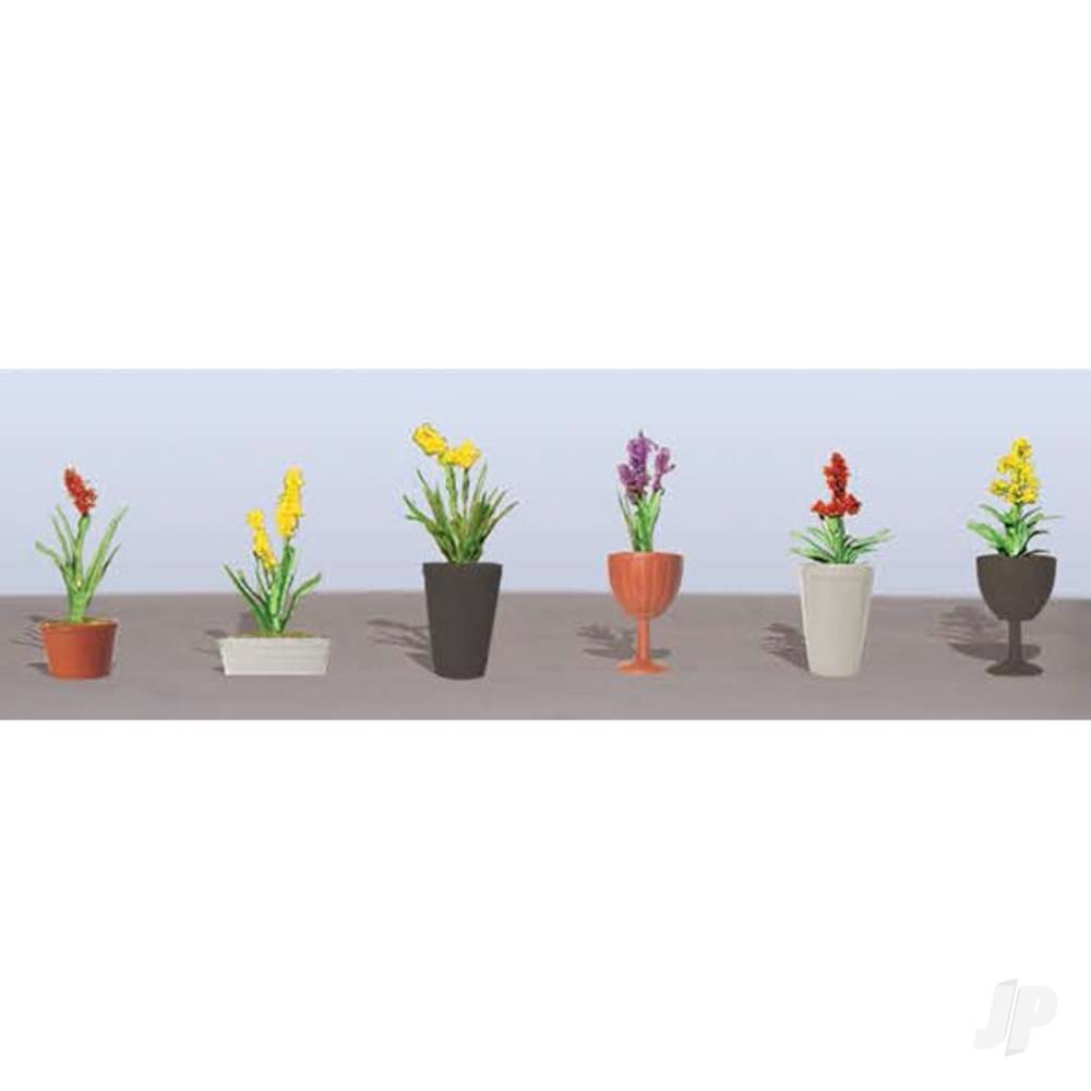 Assorted Potted Flower Plants 2, HO-Scale, (6pack)