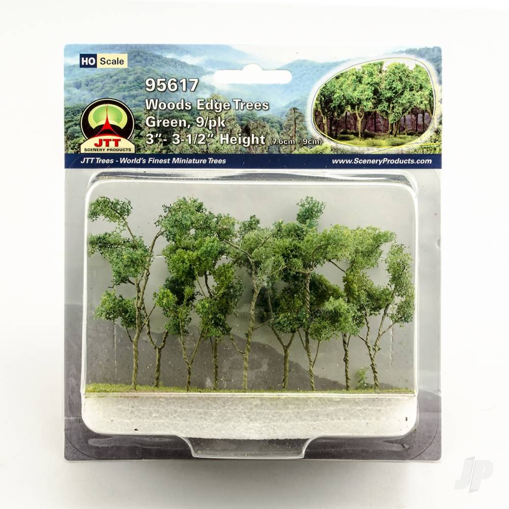 Woods Edge Trees, Green, HO-Scale, (9 per pack)