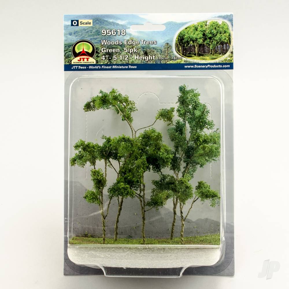 Woods Edge Trees, Green, O-Scale, (5 per pack)