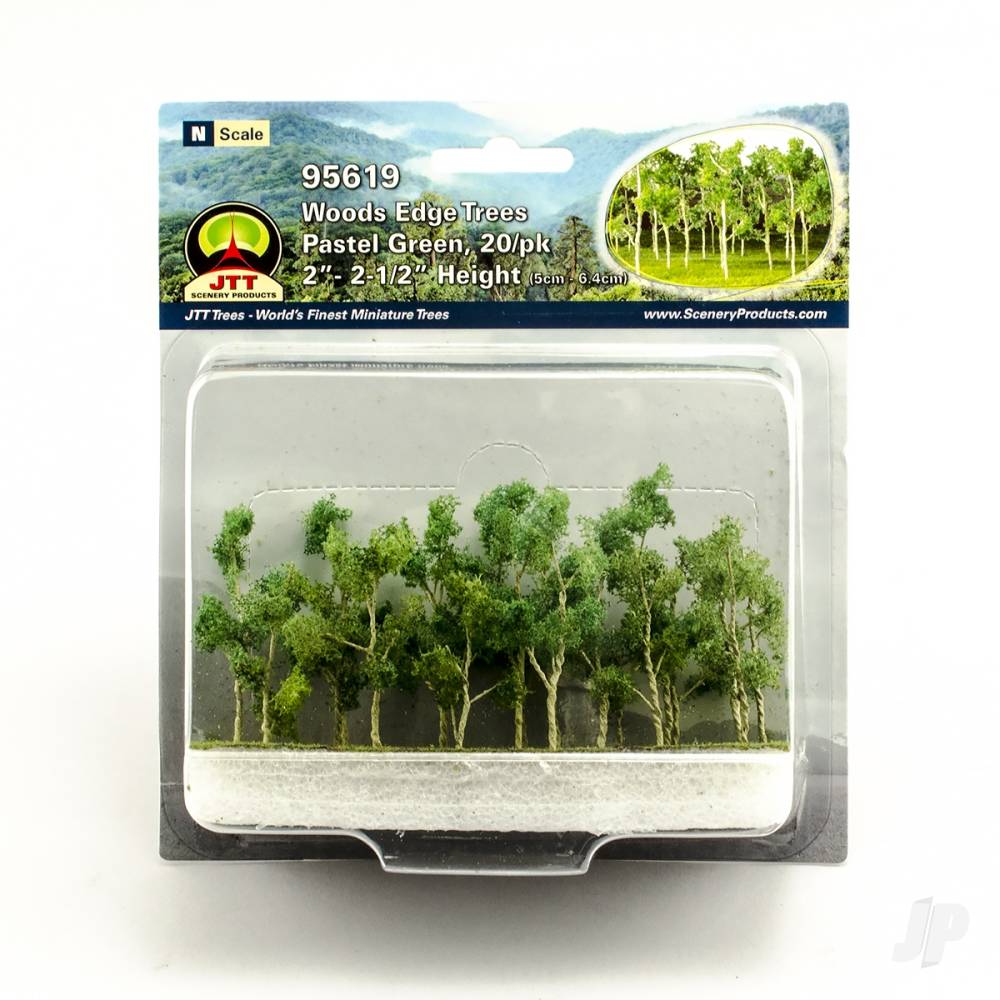 Woods Edge Trees, Pastel Green, N-Scale, (20 per pack)