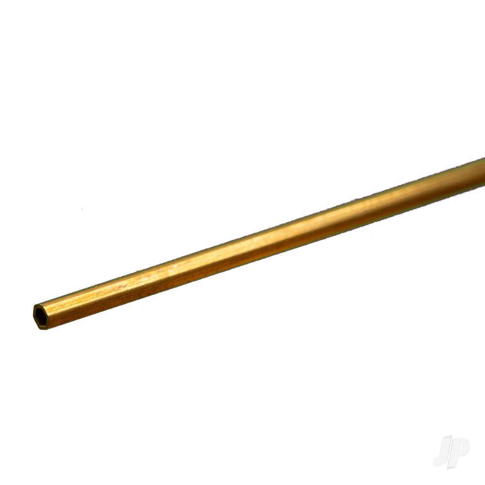 3/32in Brass Hexagonal Tube .014in Wall (12in long)