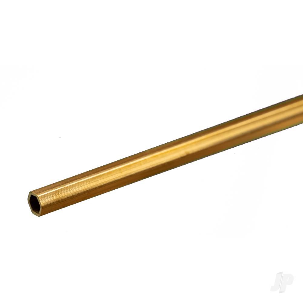 1/8in Brass Hexagonal Tube .014in Wall (12in long)