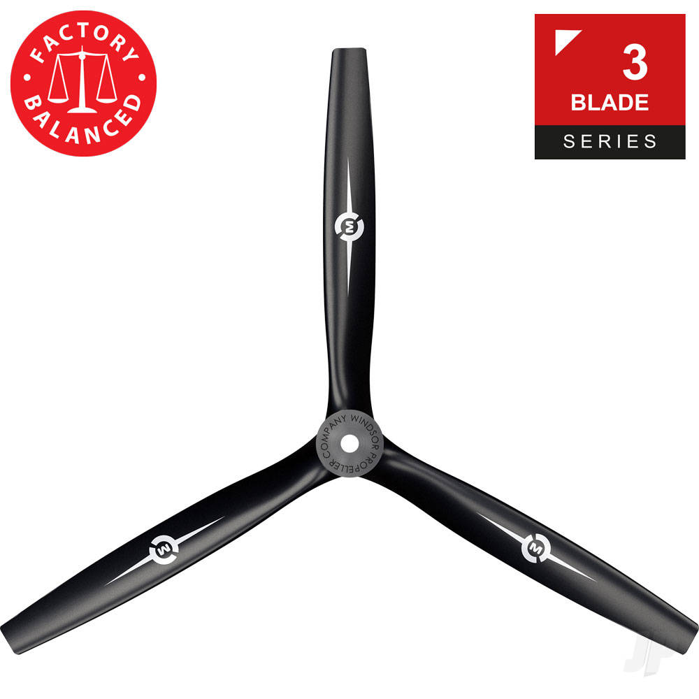 13x12 3-Blade Propeller Black