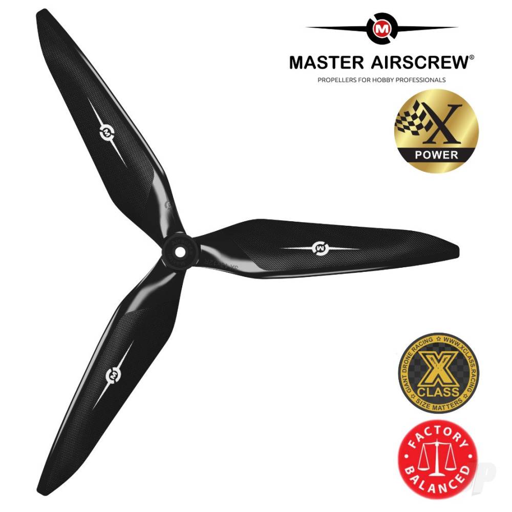 11x10 3X Power X-Class Giant Racing Drone Propeller (CW) Reverse/Pusher Black