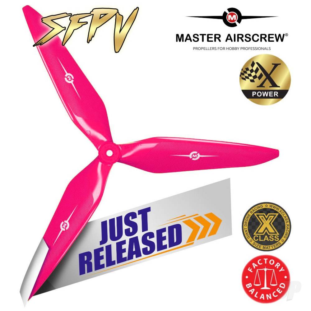 13x12 3X Power X-Class Giant Racing Drone Propeller (CW) Reverse/Pusher Colby Pink