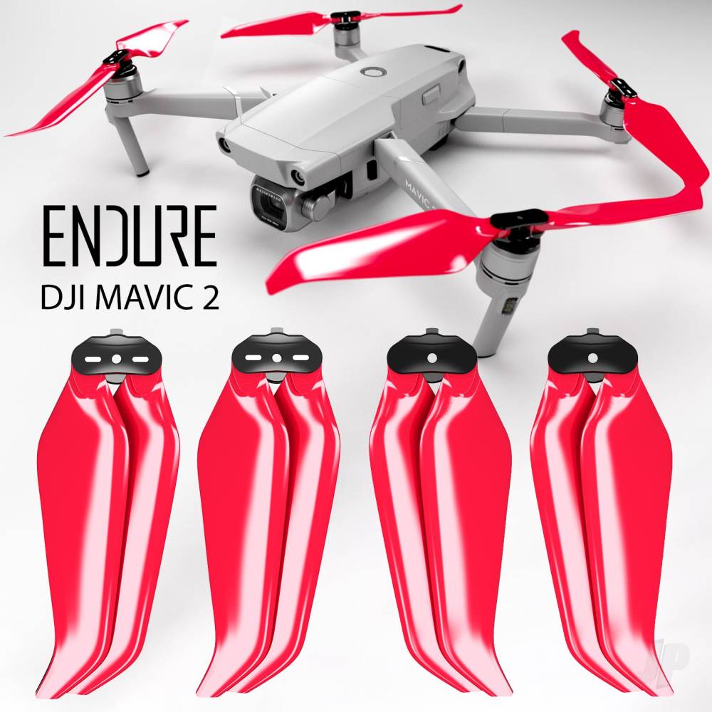 MR-M2?N Endure - 8.9x4.9 Prop F Set x4 Red for  DJI Mavic 2  Zoom, Pro &amp; Ent.