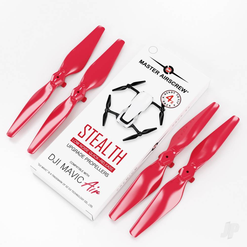 5.3x3.3 DJI Mavic Air STEALTH Upgrade Propeller Set, 4x Red