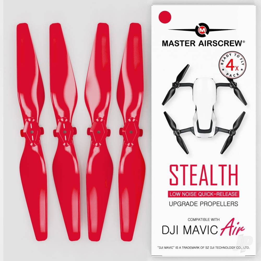 5.3x3.3 DJI Mavic Air STEALTH Upgrade Propeller Set, 4x Red