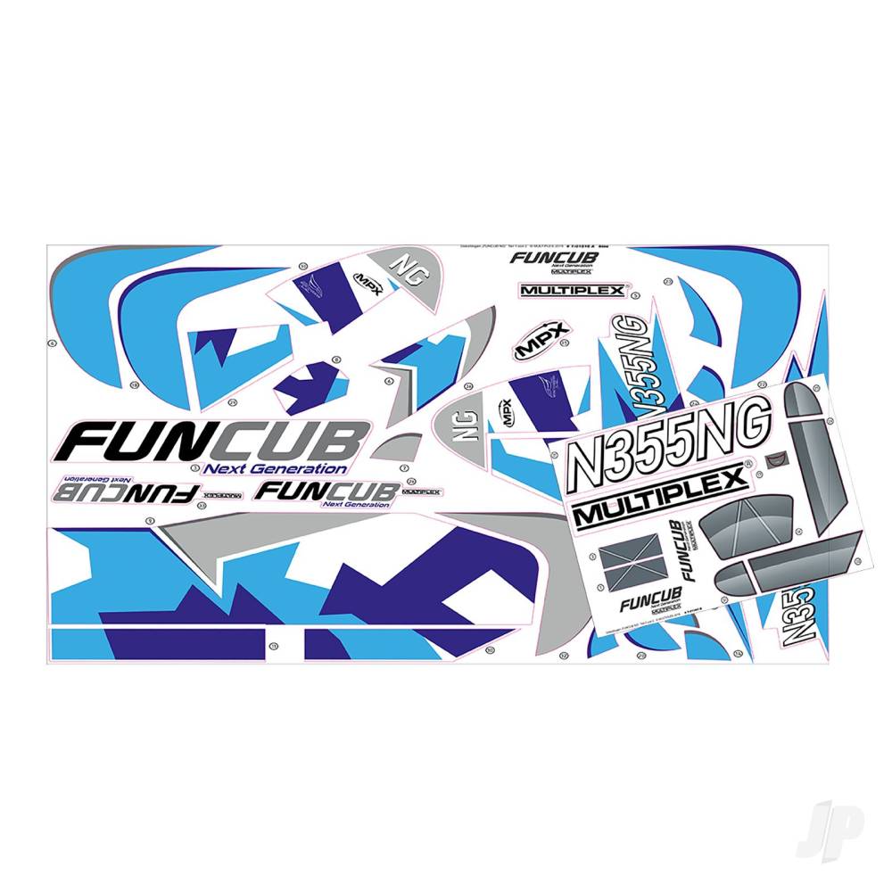 Decal sheets FUNCUB NG blue A and B